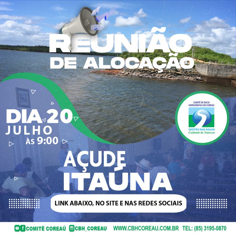 Reunião de alocação do açude Itaúna ocorre no dia 20 às 9h